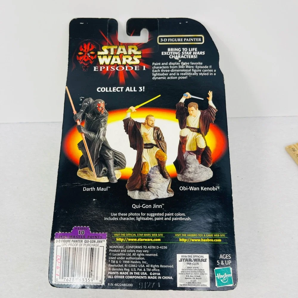 Star Wars Episode I Qui-Gon Jinn 3-D Figure Painter Hasbro 1998 New Vintage Kit